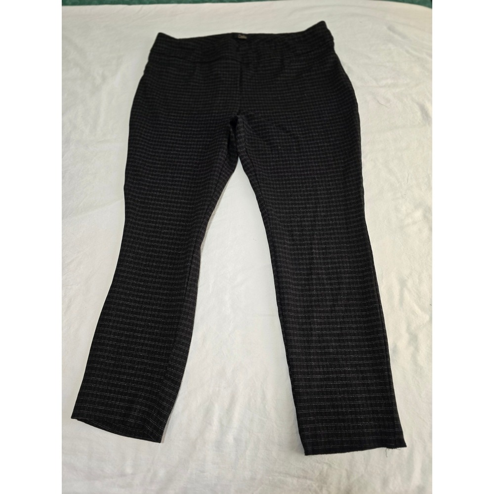 Dalia Women's Plus Size XXL Black Plaid Stretch Career Pants Leggings /0483